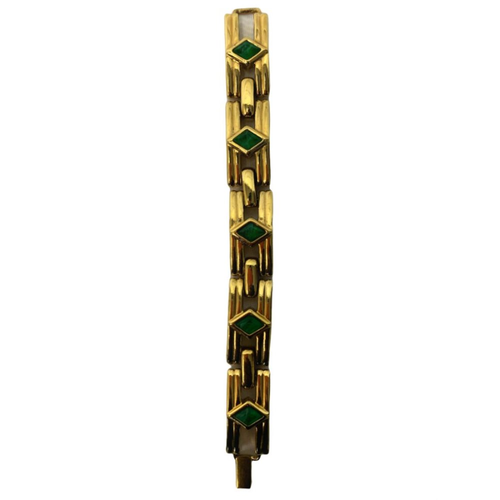 Guy Laroche Gold Green Cabochon Bracelet